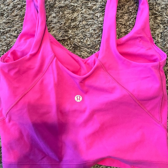 Lululemon Athletica Align cropped tank size 4 sonic pink padded athletic tank - Picture 2 of 4